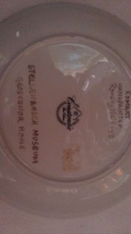 Hand Painted ceramic plate of Stellenbosch Museum.